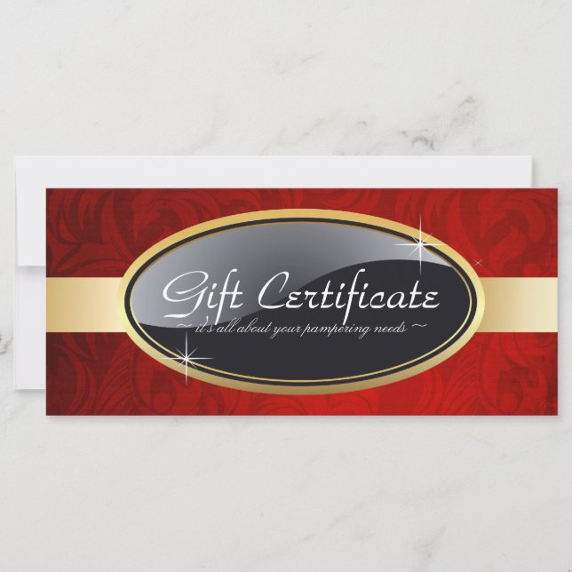 Gold and Black Salon Gift Certificate (Front)