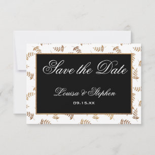 Gold and Black Save the Date Card