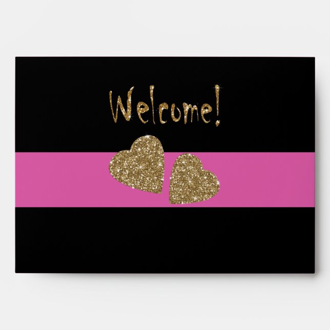 Gold and black, shiny envelope (Front)