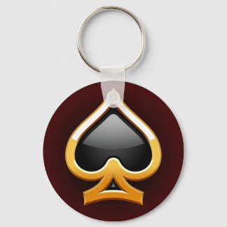 GOLD AND BLACK SPADE KEY RING