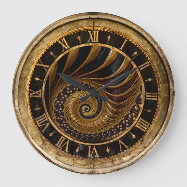 Gold and Black Spiral Clock (Front)