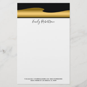 Gold And Black Stationery
