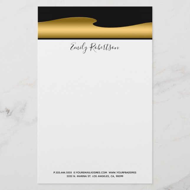 Gold And Black Stationery (Front)
