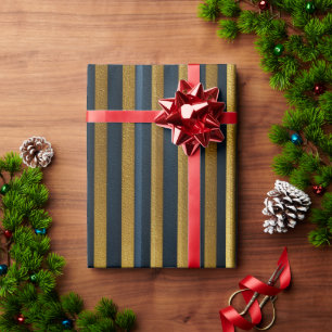 Gold and Black Striped Wrapping Paper   Elegant Ho