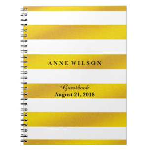 Gold and Black Stripes Background Spiral Notebook