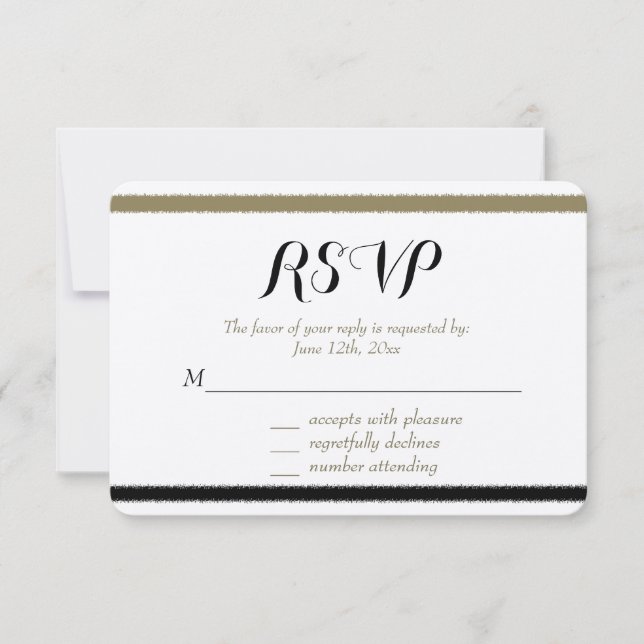 Gold and Black Stripes RSVP (Front)