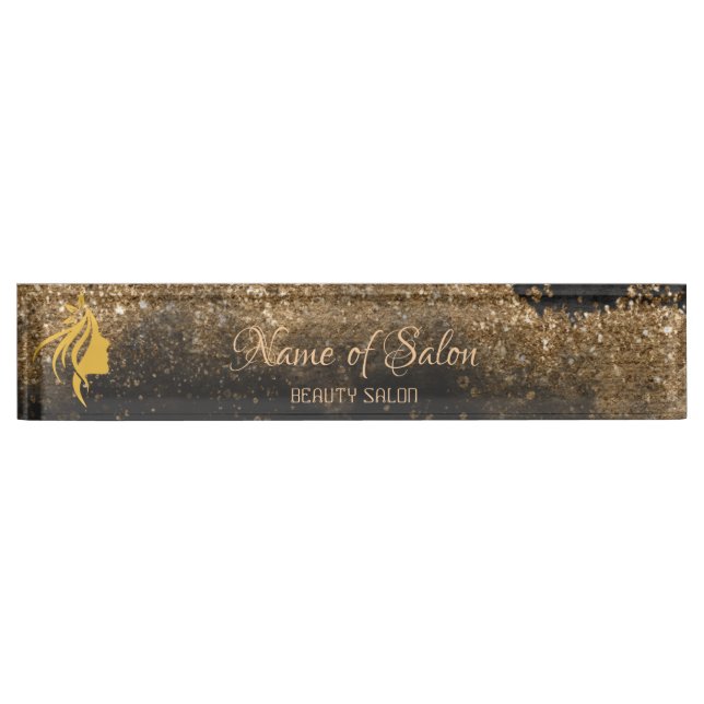 Gold and black  Table Tent Sign Nameplate (Front)