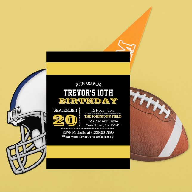 Gold and Black Team Birthday Invitation (Creator Uploaded)