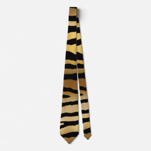 Gold and Black Tiger Print Tie