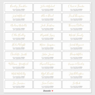 Gold And Black Wedding Guest Address Labels