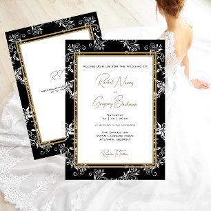 Gold and Black Wedding Invitation