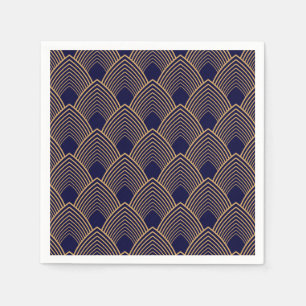Gold and Blue Art Deco Pattern Napkin