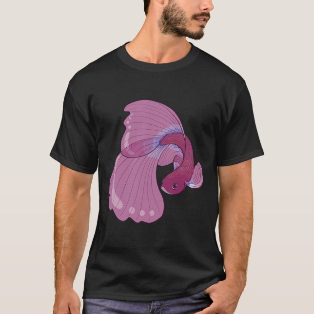 Gold And Blue Betta Fighting Fish T-Shirt (Front)