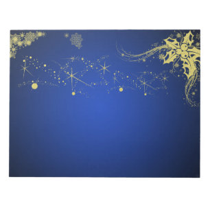 Gold and Blue Christmas Scrapbooking Paper Pad