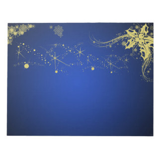 Gold and Blue Christmas Scrapbooking Paper Pad