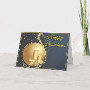 Gold and Blue Corporate Christmas Card