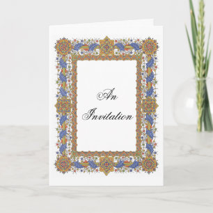 Gold and Blue Elegant Custom Invitation