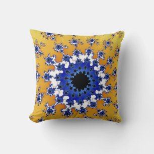 Gold and Blue Eye Cushion
