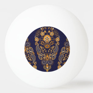 Gold and blue, floral seamless pattern. ping pong ball