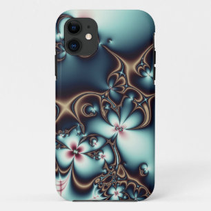Gold and Blue Fractal Flowers Case-Mate iPhone Case