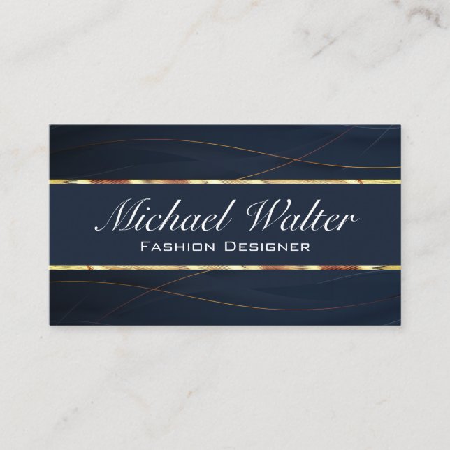 Gold and Blue | Luxury Business Card (Front)