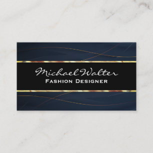 Gold and Blue   Luxury Lines Business Card