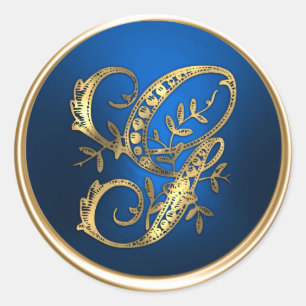 Gold and Blue Monogram G Envelope Seal