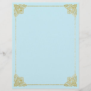 Gold and blue stationery Writing paper 8,5x11