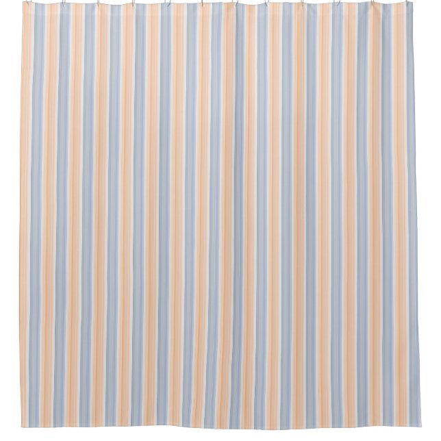 Gold and Blue Striped Pattern  Shower Curtain (Front)