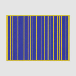 Gold and Blue Stripes Tissue Paper
