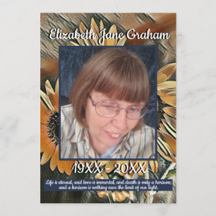 Gold and Blue Sunflower Art   Photo   Funeral Programme