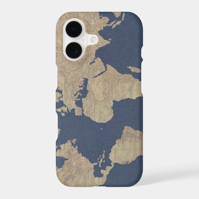 Gold and Blue World Map (Back)