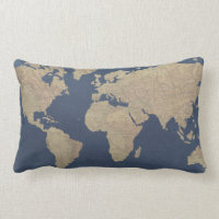 Gold and Blue World Map