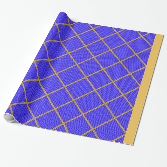 Gold and Blue Wrapping Paper (Unrolled)