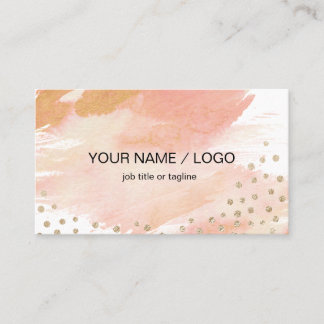 Gold and Blush Watercolor Business Card