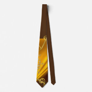 Gold and brown color Neck Tie