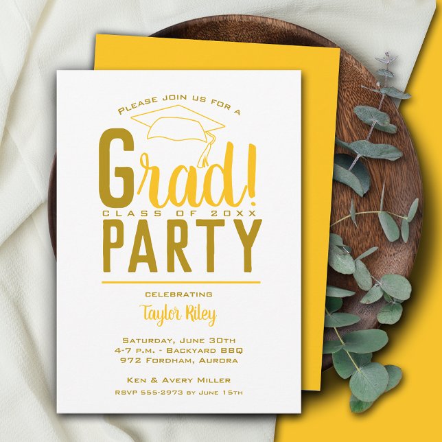 Gold and Brown Graduation Party Invitation (Creator Uploaded)