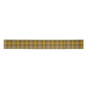 Gold and Brown Plaid Pattern Satin Ribbon