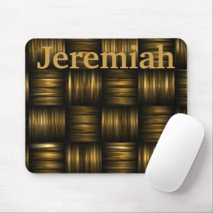 Gold and Brown Woven Metal Threads Customise Mouse Pad