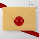 Gold and Burgundy Monogram Wedding Classic Round Sticker<br><div class="desc">Elevate your winter wedding with our elegant Gold and Burgundy Classic Round Sticker,  featuring your initials beautifully framed in golden elegance against a rich burgundy background. Use it to add a touch of sophistication to your envelopes,  wedding favours,  or any other special detail.</div>