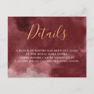 Gold and Burgundy Watercolor Enclosure Card