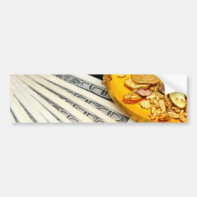 Gold And Cash Bumper Sticker (Front)