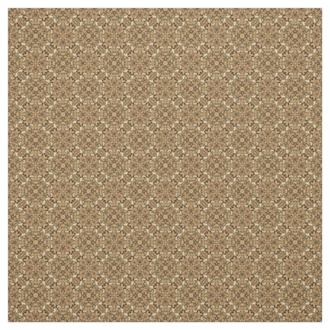 Gold and Cream Medallions Pattern Fabric (Swatch)