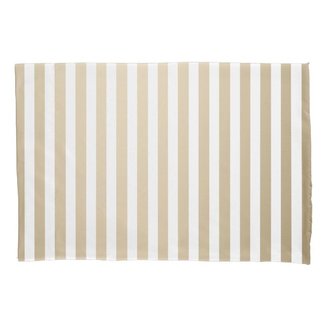 Gold and cream stripe pattern pillowcase (Front)