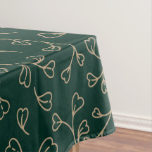 Gold and Dark Emerald Green Botanical Vine Pattern