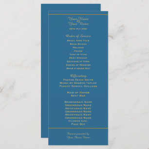 Gold and Dark Teal Wedding Program
