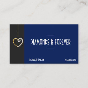 Gold and Diamond Heart Jewellery Business Card