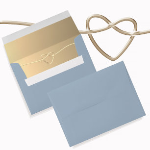 Gold and Dusty Blue Wedding Envelope