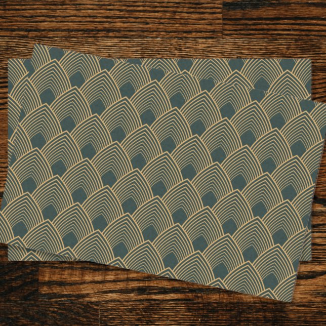 Gold and Emerald Green Art Deco Pattern   Tissue Paper (Creator Uploaded)