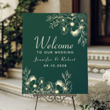 Gold and Emerald Green Wedding Welcome